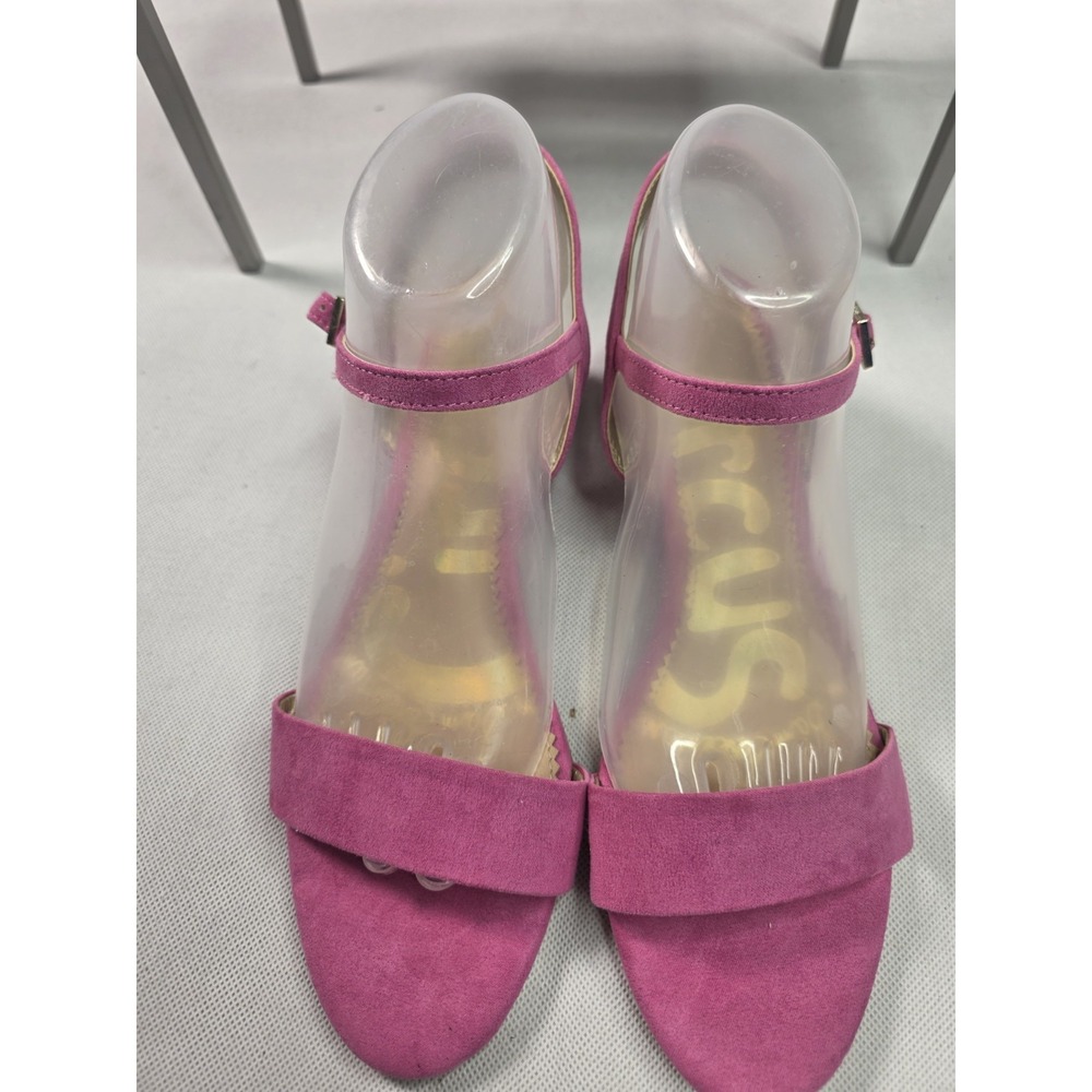 NEW Sam Edelman Circus Genuine Suede Leather Open Toe Block Sandal Heels 8 1/2